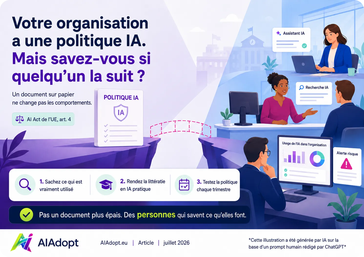 Votre organisation a une politique IA. Mais savez-vous si quelqu'un la suit ?